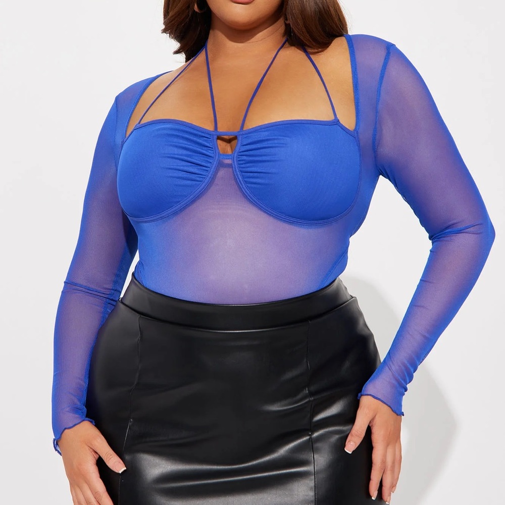 NEW Fashion Nova Plus Size Keeping Secrets Mesh Bodysuit